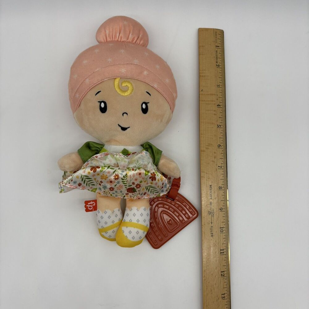 Fisher Price Cuddle & Chime Doll Baby Lovey Rattle Teether Plush Toy